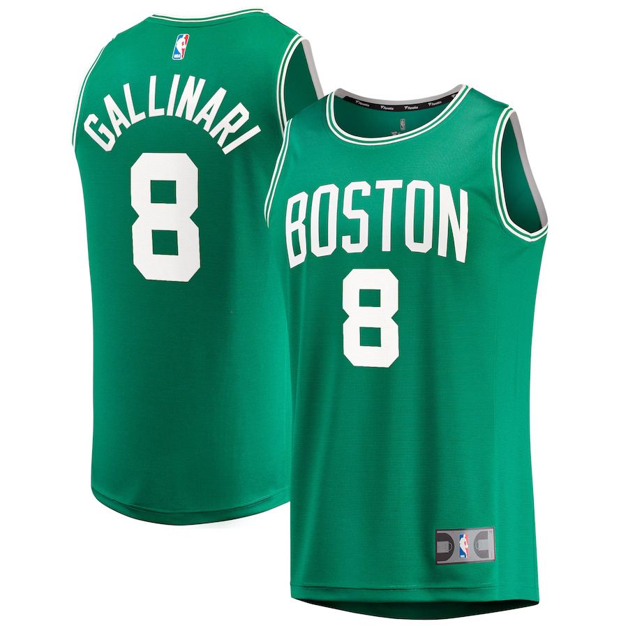 Men Boston Celtics 8 Danilo Gallinari Fanatics Branded Kelly Green Fast Break Replica NBA Jersey